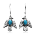 Artisan Crafted Blue ridge Turquoise Eagle Earrings in Sterling Silver 1.75 ctw - Sticky add to cart bar