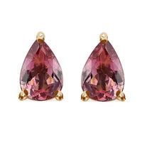 Luxoro 10K Yellow Gold Premium Morro Redondo Pink Tourmaline Stud Earrings 1.25 ctw