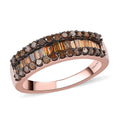 Red Diamond Band Ring in Rhodium & Vermeil Rose Gold Over Sterling Silver 1.00 ctw - Sticky add to cart bar