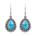 Artisan Crafted Blue Ridge Turquoise Dangle Earrings in Sterling Silver 6.50 ctw - Sticky add to cart bar