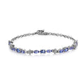 AAA Tanzanite and White Zircon Bracelet in Platinum Over Sterling Silver (7.25 In) 2.75 ctw - Sticky add to cart bar