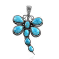 Artisan Crafted Blue Ridge Turquoise Dragonfly Pendant in Sterling Silver 11.10 ctw - Sticky add to cart bar