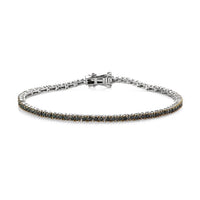 Green Diamond Tennis Bracelet in Platinum Over Sterling Silver (7.25 In) 3.00 ctw