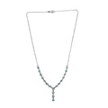 Premium Cambodian Blue Zircon and White Zircon Necklace 20 Inches in Platinum Over Sterling Silver 7.50 ctw - Sticky add to cart bar