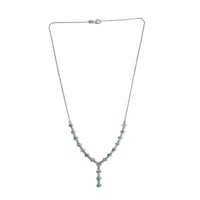 Premium Cambodian Blue Zircon and White Zircon Necklace 20 Inches in Platinum Over Sterling Silver 7.50 ctw