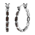 Red Diamond Hoop Earrings in Platinum Over Sterling Silver 0.25 ctw - Sticky add to cart bar
