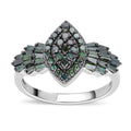 Green Diamond Ring in Rhodium & Platinum Over Sterling Silver 1.00 ctw - Sticky add to cart bar