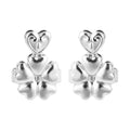 Rhodium Over Sterling Silver Heart and Flower Inspired Earring Lifter Push Backs - Sticky add to cart bar