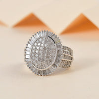 Diamond Cocktail Ring in Platinum Over Sterling Silver (Size 6.0) 2.00 ctw