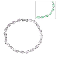LUXORO 10K White Gold Premium Mexican Hyalite Opal Bracelet (8.00 In) (3.60 g) 8.15 ctw