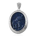 Freshened Lapis Lazuli Solitaire Pendant in Platinum Over Copper 25.90 ctw - Sticky add to cart bar