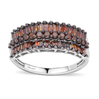 Red Diamond Ring in Rhodium & Platinum Over Sterling Silver 1.00 ctw