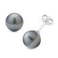 Tahitian Cultured Pearl Solitaire Stud Earrings in Platinum Over Sterling Silver - Sticky add to cart bar