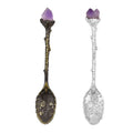 2pcs Hand Carved Natural Amethyst Deco Set in Silvertone & Bronze (4.33 ) - Sticky add to cart bar