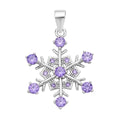 Simulated Purple Diamond Snowflake Pendant in Rhodium Over Sterling Silver - Sticky add to cart bar
