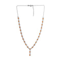 Viceroy Spessartine Garnet and Natural White Zircon Y-Shape Necklace 18-20 Inches in Platinum Over Sterling Silver 12.85 Grams 8.90 ctw - Sticky add to cart bar