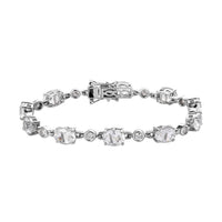 Mexican Hyalite Opal and Moissanite Bracelet in Platinum Over Sterling Silver With UV Torch (7.25 In) 11.25 Grams 10.25 ctw