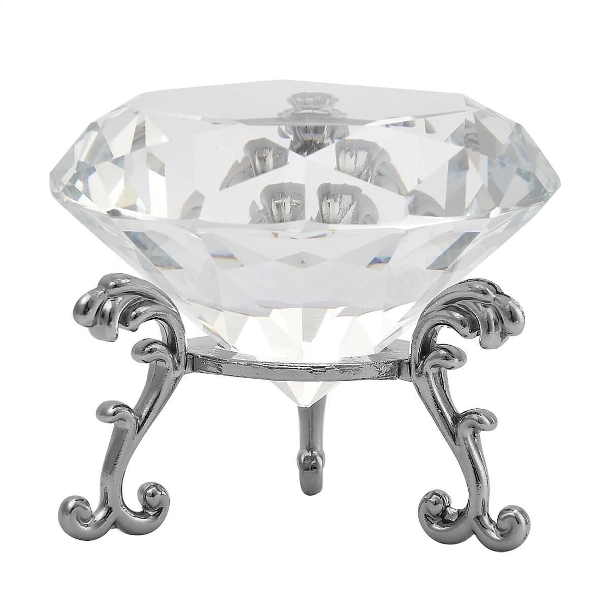 Transparent Crystal Craft Gem Ornaments in Silvertone (2.36")