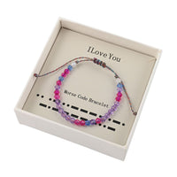Multi Color Glass Beaded Bracelet in Cotton Cord (6.00 In)