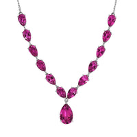 Radiant Orchid Quartz (Triplet) Drop Necklace 18 Inches in Platinum Over Sterling Silver 25.75 ctw