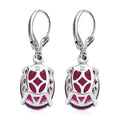 Radiant Orchid Quartz (Triplet) Solitaire Lever Back Earrings in Platinum Over Sterling Silver 11.20 ctw - Sticky add to cart bar