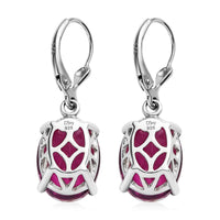 Radiant Orchid Quartz (Triplet) Solitaire Lever Back Earrings in Platinum Over Sterling Silver 11.20 ctw