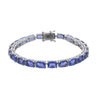 Color Change Fluorite Tennis Bracelet in Rhodium Over Sterling Silver (7.25 In) 11.90 Grams 25.35 ctw