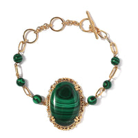 TLV KARIS African Malachite Bracelet in 18K YG Plated (6.50 In) 61.00 ctw