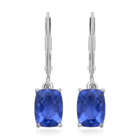 Color Change Fluorite Solitaire Lever Back Earring in Rhodium Over Sterling Silver 2.85 ctw
