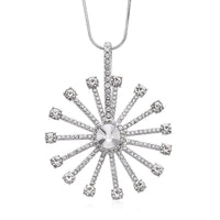 White Aurora Brealis Austrian Crystal Spinner Necklace (28-30 Inches) in Silvertone
