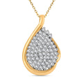 Diamond Droplet Pendant Necklace in 14K YG Over Sterling Silver 1.00 ctw (18 Inches) - Sticky add to cart bar