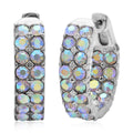 White Mystic Color Austrian Crystal Inside-out Hoop Earrings in Stainless Steel - Sticky add to cart bar