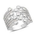 Simulated Diamond Multi-shank Bubble Ring in Silvertone (Size 7-9) 1.50 ctw - Sticky add to cart bar