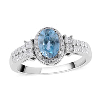 Cambodian Blue Zircon and Moissanite Halo Ring in Platinum Over Sterling Silver 3.65 ctw