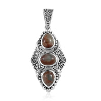 Artisan Crafted Larimar 3 Stone Pendant in Sterling Silver 4.50 ctw