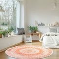 "Woven Printed Cotton Rugs With Lace (GSM 450) SIZE: 60(Dia) inches COLOR: Black " - Sticky add to cart bar