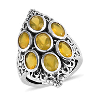 Artisan Crafted Tanzanian Natural Canary Opal Ring in Sterling Silver 2.30 ctw