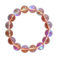 Simulated Mystic Yellow Magic Color Glass Beaded Stretch Bracelet