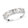 Asscher Cut Moissanite Ring in Platinum Over Sterling Silver (Size 10.0) 3.35 ctw (Delivery in 10-15 Business Days) - Sticky add to cart bar