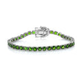 TLV American Natural Sleeping Beauty Turquoise, Moissanite Tennis Bracelet in Platinum Over Sterling Silver (8.00 In) (12 g) (Delivery in 5-7 Business Days) 13.40 ctw - Sticky add to cart bar