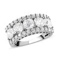 LUSTRO STELLA Made with Finest CZ Ring in Rhodium Over Sterling Silver 7.60 ctw - Sticky add to cart bar