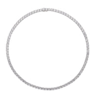 LUSTRO STELLA Made with Finest CZ Tennis Necklace 18 Inches in Rhodium Over Sterling Silver 24 Grams 80.90 ctw