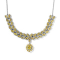 Tanzanian Canary Opal Cluster Necklace 18 Inches in Platinum Over Sterling Silver 7.20 ctw - Sticky add to cart bar