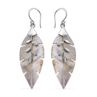 Abalone Shell Oval Shape Earrings in Sterling Silver