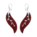 Sponge Coral Leaf Dangle Earrings in Sterling Silver - Sticky add to cart bar