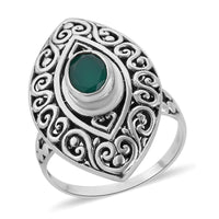 BALI LEGACY Green Onyx Ring in Sterling Silver (Size 10.0) 1.10 ctw