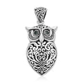 BALI LEGACY Madagascar Blue Sapphire Owl Pendant in Sterling Silver 8.55 Grams 0.10 ctw - Sticky add to cart bar