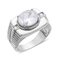 Simulated Diamond Men's Ring in Silvertone 8.25 ctw - Sticky add to cart bar