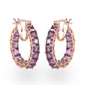 Rose De France Amethyst Inside Out Hoop Earrings in Vermeil Rose Gold Over Sterling Silver 7.15 ctw - Sticky add to cart bar