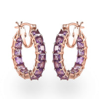 Rose De France Amethyst Inside Out Hoop Earrings in Vermeil Rose Gold Over Sterling Silver 7.15 ctw